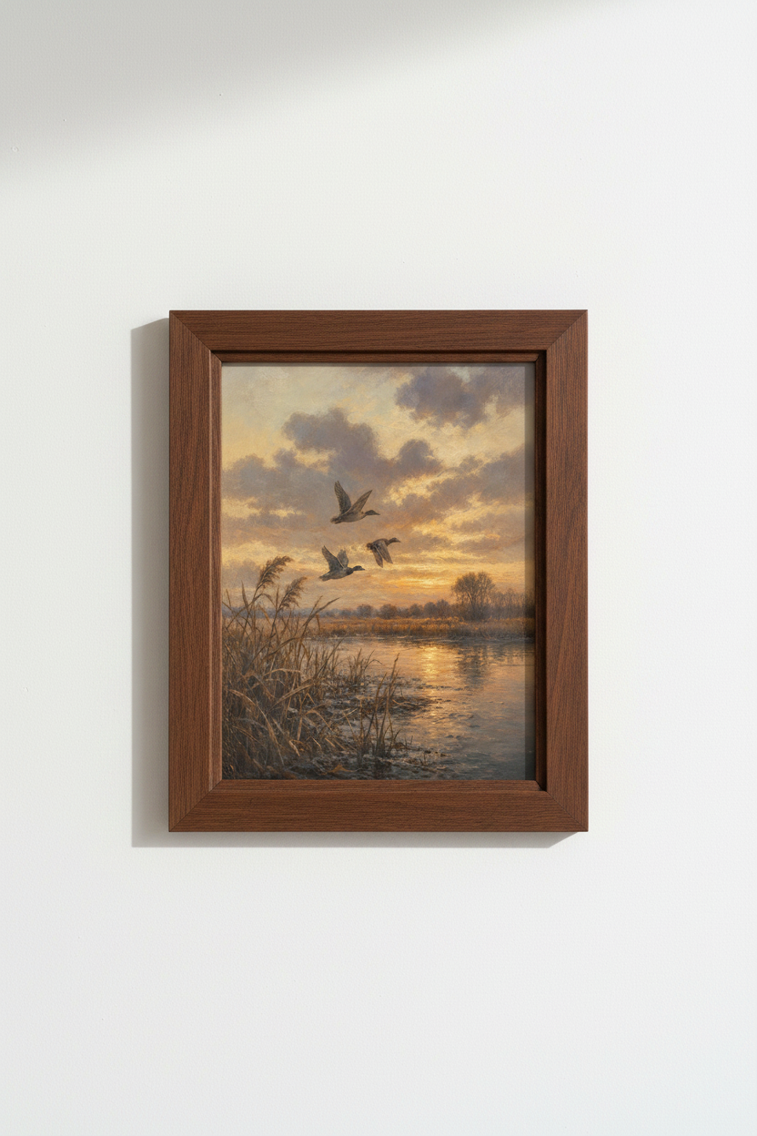 Bird Wall Art Print | Sunset Hues, Rustic Touch | Living Room Decor