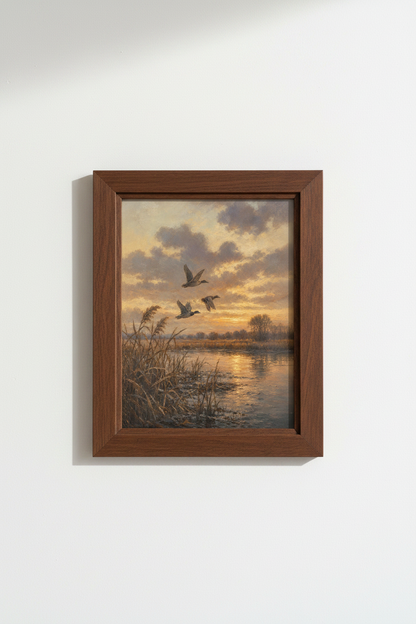 Bird Wall Art Print | Sunset Hues, Rustic Touch | Living Room Decor