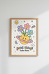 Good Things Take Time Wall Art | Pastel Retro Smiley Poster, Cute Nursery Decor