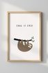 Cute Sloth Take It Easy Wall Art | Nursery Decor | Boho Animal Poster