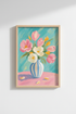Abstract floral wall art Print | Living Room Decor | Bright Pastel Poster