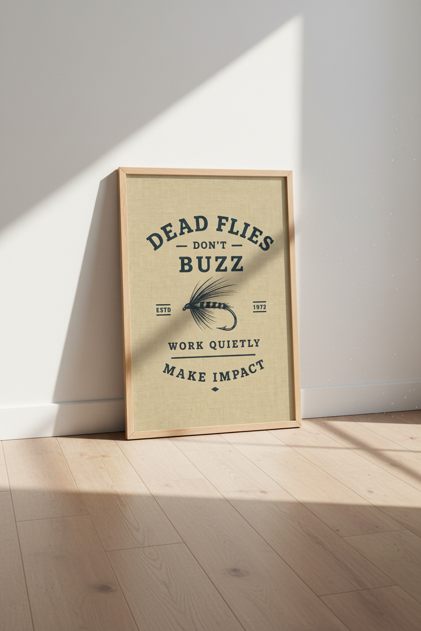 Vintage Fly Fishing Wall Art | Rustic Cabin Decor | Motivational Fishing Poster