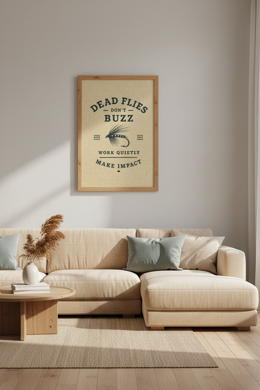Vintage Fly Fishing Wall Art | Rustic Cabin Decor | Motivational Fishing Poster