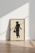 Greek Goddess Silhouette Wall Art | Minimalist Black & Beige Poster | Ancient Greek Decor