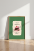 Treat Yourself Cake Wall Art | Kitchen Decor | Retro Pink Dessert Poster