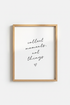 Collect Moments Not Things Wall Art | Minimalist Quote Poster | Modern Home Decor