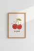 Kawaii Cherry Wall Art | Cute Pastel Pink Nursery Decor | So Sweet Poster