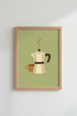 Moka Pot Coffee Wall Art Print | Kitchen Decor | Minimalist Espresso Poster
