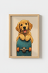 Golden Retriever Dog Art Print | Skateboard Puppy Poster | Nursery & Playroom Wall Decor