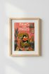 Black Cat Book Club Art Print | Whimsical Library Decor | Mid Century Modern Poster