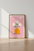 Abstract Tulip Floral Wall Art | Pink & Orange Pastel Poster | Modern Nursery Decor