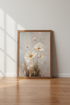 Cream Floral Oil Painting | Neutral Botanical Wall Art, Living Room Decor Poster Art