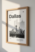 Dallas Texas Skyline Wall Art | Modern Minimalist Poster | Black and White City Decor