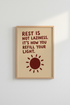 Self Care Quote Wall Art | Boho Sun Mental Health Poster, Therapy Office Decor