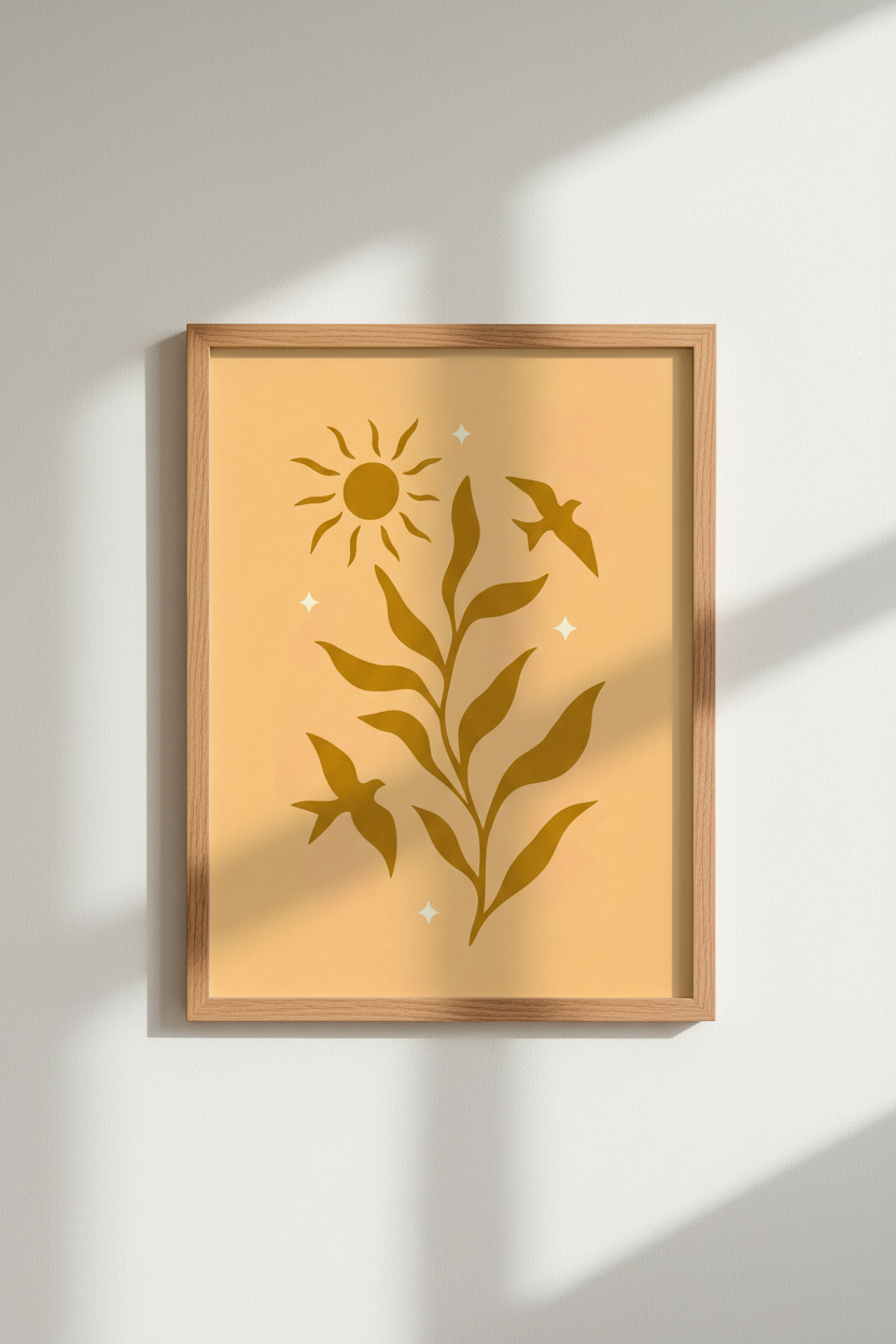 Sunflower poster | Warm Earth Tones, Living Room Decor