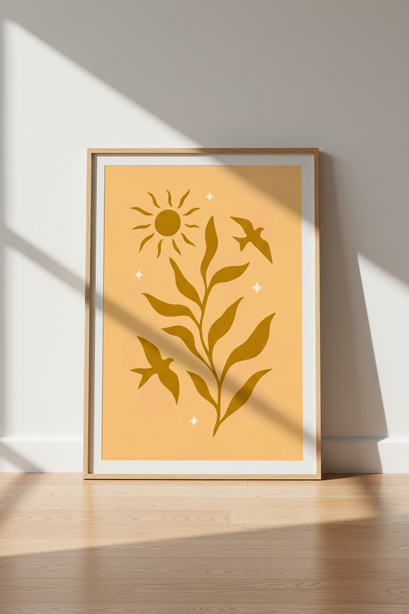 Sunflower poster | Warm Earth Tones, Living Room Decor