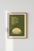 Inspirational Quote Wall Art | Olive Green Minimalist Poster, Office Decor