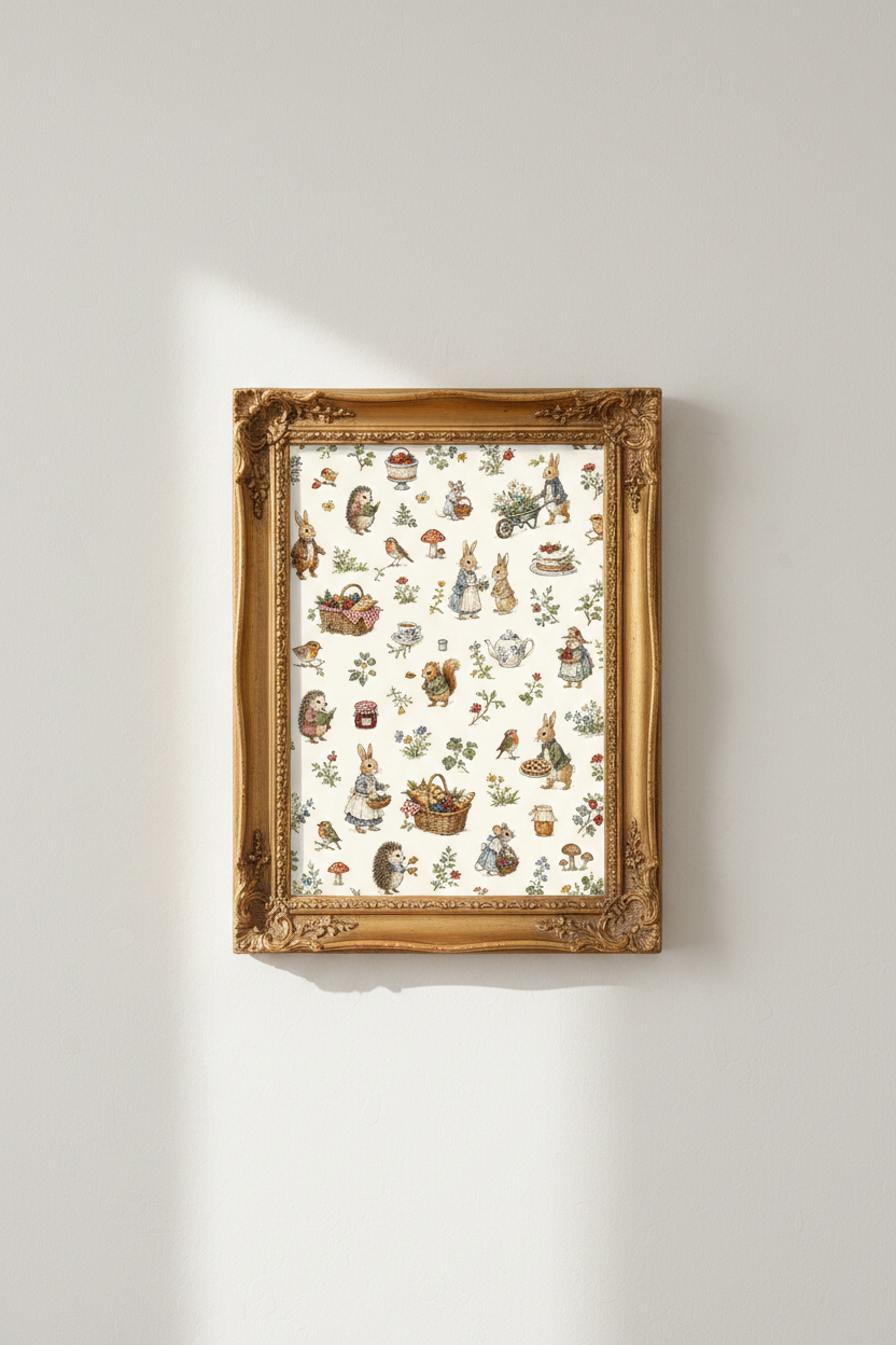 Watercolor Woodland Wall Art Print | Nursery Decor | Whimsical Poster