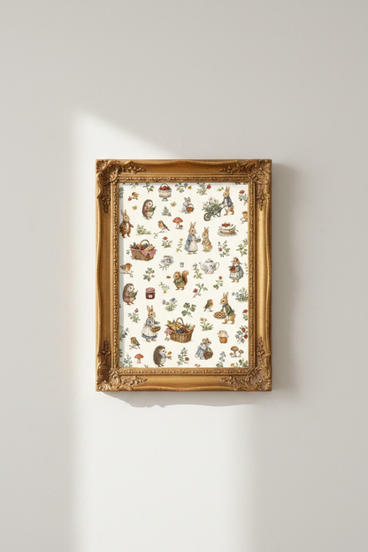Watercolor Woodland Wall Art Print | Nursery Decor | Whimsical Poster