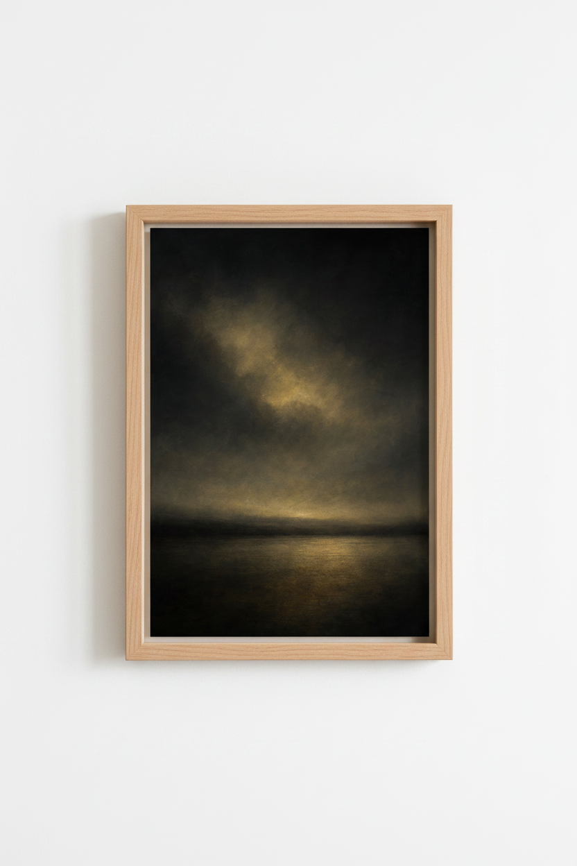 Golden Hour Wall Art Print | Abstract Moody Glow, Living Room Decor