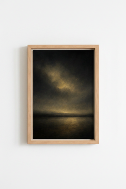 Golden Hour Wall Art Print | Abstract Moody Glow, Living Room Decor