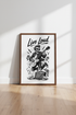 Rockabilly Skeleton Guitarist Wall Art | Live Loud Black and White, Music Studio Decor