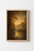 Autumn Forest Art | Rustic Moody Tones Living Room Decor