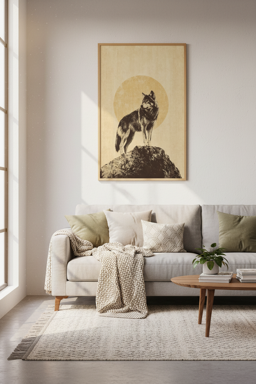 Boho Feather Watercolor Art | Earthy Neutral Tones, Minimalist Bedroom Wall Art