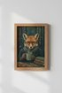 Dark Academia Fox Print | Moody Forest Animal Wall Art | Vintage Library Poster