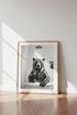 Bear in Bathtub Wall Art Print | Bathroom Decor | Funny Black and White Poster