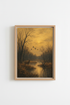 Deer Forest Scene Wall Art Print | Living Room Decor | Autumn Poster