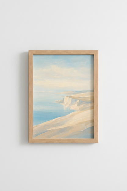 Pastel Coastal Art | Soft Sky Sand Hues, Seaside Living Room