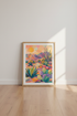 Desert Cactus Sunset Wall Art | Boho Abstract Landscape Poster | Vibrant Office Decor