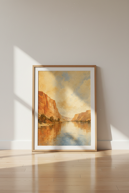 Grand Canyon Watercolor Print | Desert Landscape Wall Art | Southwestern Decor