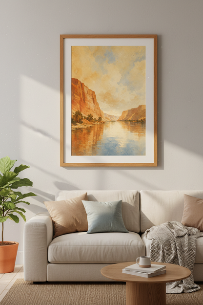Grand Canyon Watercolor Print | Desert Landscape Wall Art | Southwestern Decor