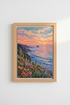 Impressionist Coastal Wall Art Print | Sunset Beach Poster | Colorful Ocean Decor