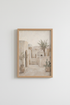 Mediterranean Village Wall Art | Neutral Desert Landscape Decor | Boho Aesthetic Poster