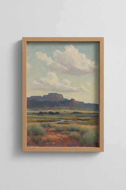 Desert Landscape Art | Impressionist Sunset Vista, Living Room Decor