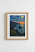Van Gogh Style Ocean Print | Coastal Sunset Wall Art | Impressionist Poster