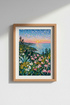 Impressionist Coastal Wall Art Print | Sunset Beach Decor | Floral Landscape Poster