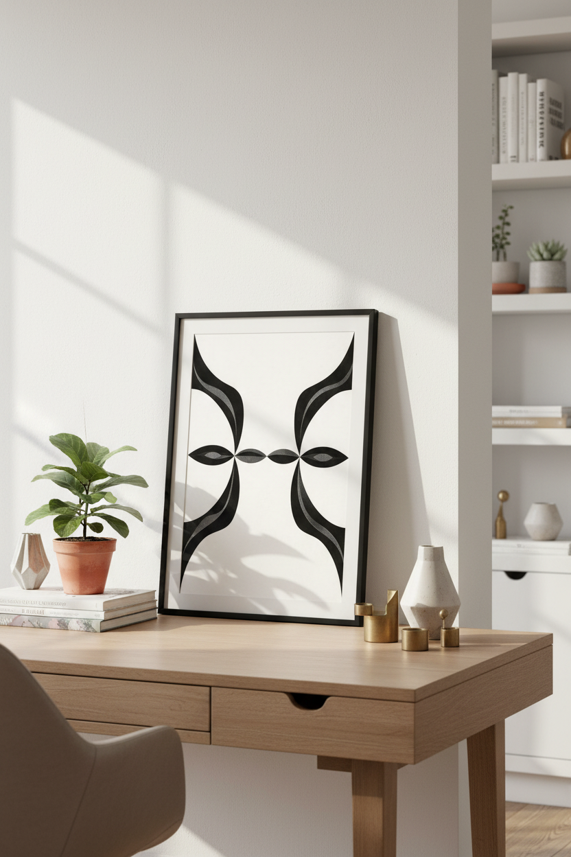 Abstract Black &amp; White Flow Art Print | Modern Organic Shapes Wall Art | Minimalist Home Decor Poster | Digital Download