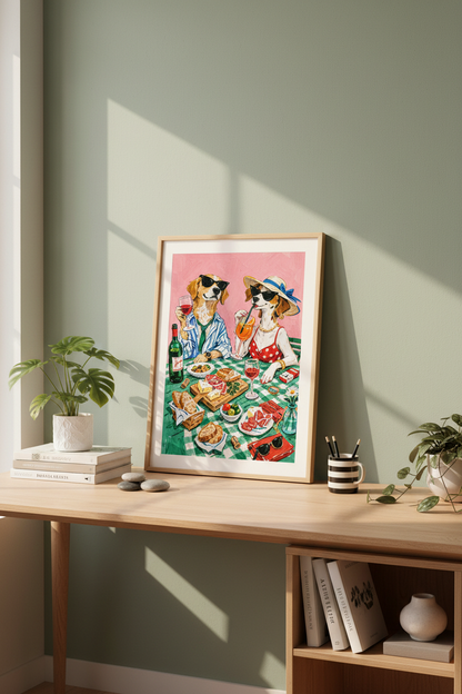 Eclectic Vibrant Dogs Wall Art Print | Dining Room Decor | Funky Chic Poster