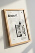 Detroit City Wall Art | Industrial Minimalist Print | Modern Office Decor
