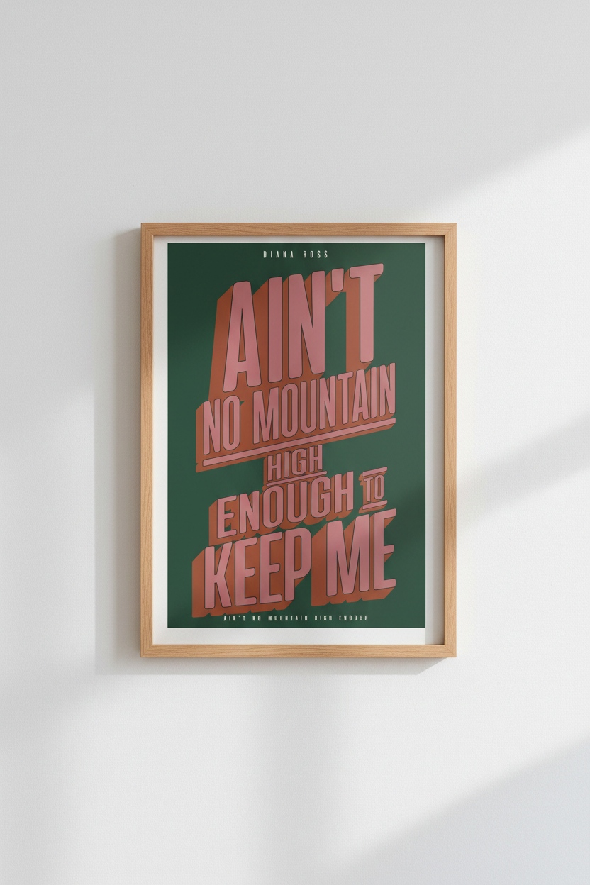 Diana Ross Soul Music Lyrics Wall Art | Retro Typography Poster | Living Room Decor