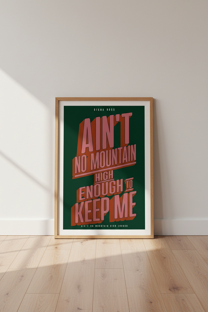 Diana Ross Soul Music Lyrics Wall Art | Retro Typography Poster | Living Room Decor