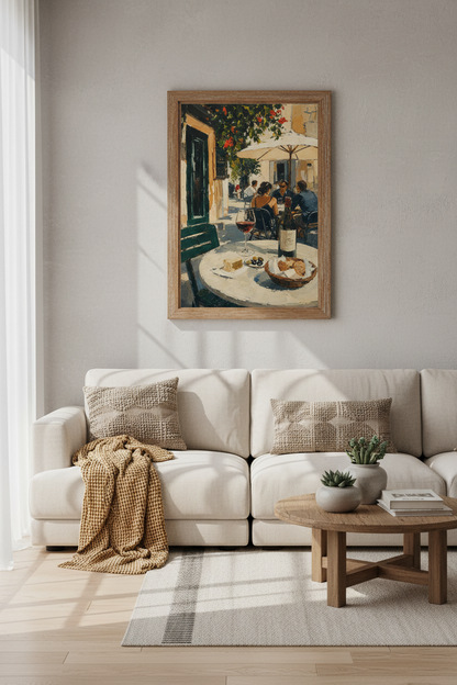 European Cafe Scene | Mediterranean Wine Art, Kitchen &amp; Dining Room Decor