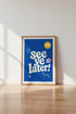 See Ye Later Typography Wall Art | Retro Blue Dorm Decor | Fun Eclectic Poster