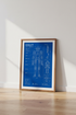 Robot Blueprint Wall Art | Tech Engineering Poster, Home Office Science Decor