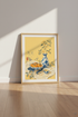 Persimmon Still Life | Japanese Watercolor Print, Blue & White Porcelain Art