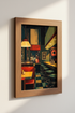 Night Diner Wall Art | Retro City Cafe Poster, Mood Kitchen & Dining Room Decor